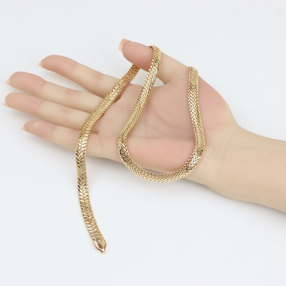 Thick Rose Gold Chain Necklace Elegant Bold Design, XPNL0282 - Picture 2 of 12